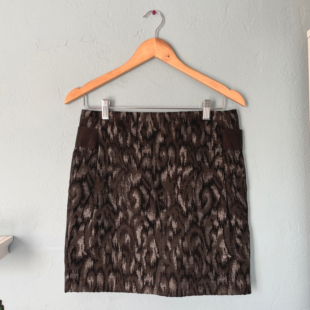 the kooples black textured mini skirt abstract leopard-esque pattern flirty